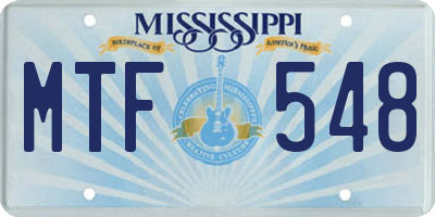 MS license plate MTF548