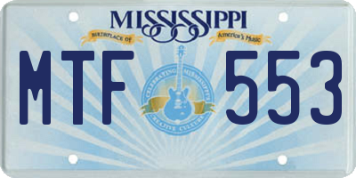 MS license plate MTF553