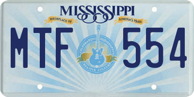 MS license plate MTF554