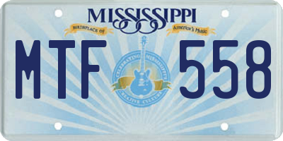 MS license plate MTF558