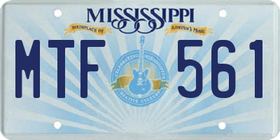 MS license plate MTF561