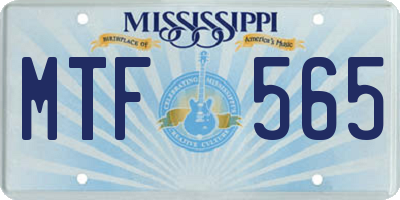 MS license plate MTF565