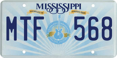 MS license plate MTF568