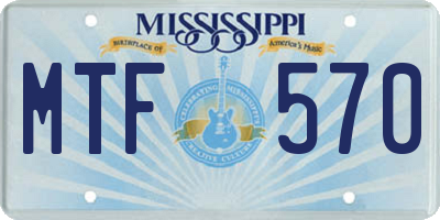 MS license plate MTF570