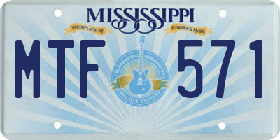 MS license plate MTF571