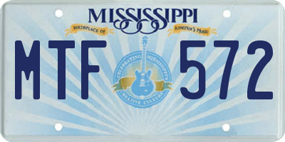 MS license plate MTF572