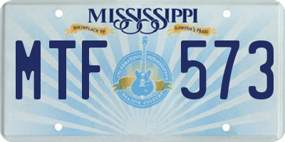 MS license plate MTF573