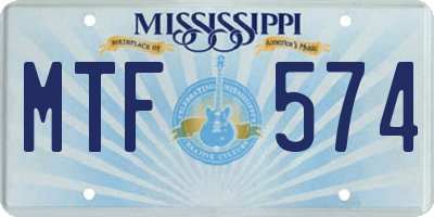 MS license plate MTF574