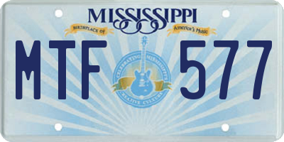 MS license plate MTF577