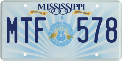 MS license plate MTF578