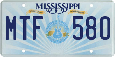 MS license plate MTF580