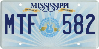 MS license plate MTF582