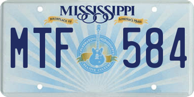 MS license plate MTF584