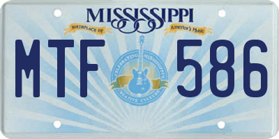 MS license plate MTF586
