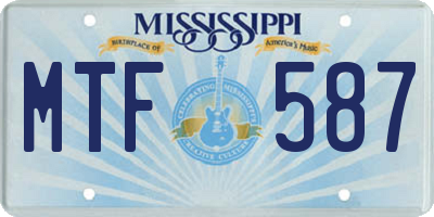 MS license plate MTF587