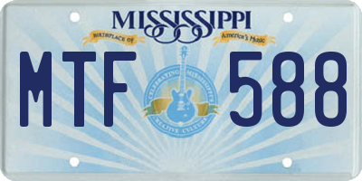 MS license plate MTF588