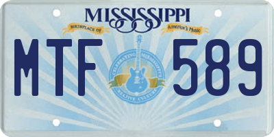 MS license plate MTF589