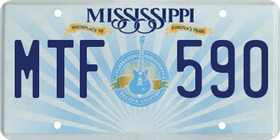 MS license plate MTF590