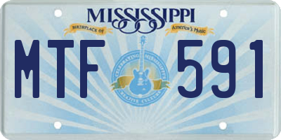 MS license plate MTF591