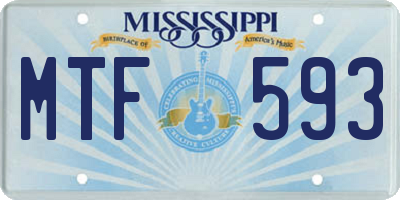 MS license plate MTF593