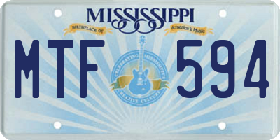MS license plate MTF594