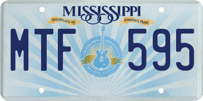 MS license plate MTF595