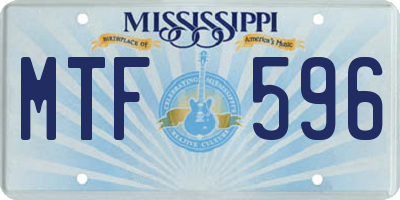 MS license plate MTF596