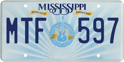 MS license plate MTF597