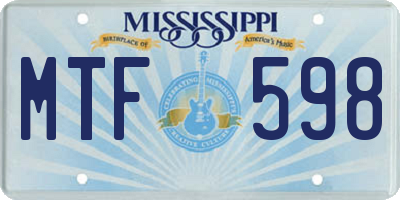 MS license plate MTF598