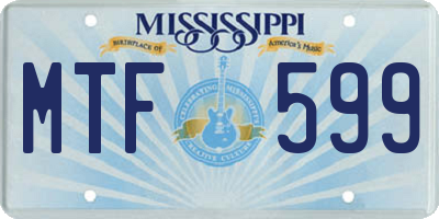 MS license plate MTF599