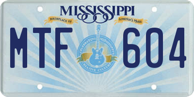 MS license plate MTF604