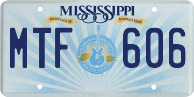 MS license plate MTF606