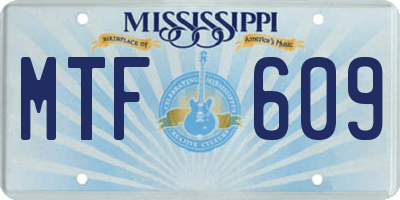 MS license plate MTF609