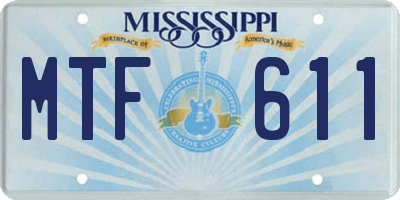 MS license plate MTF611
