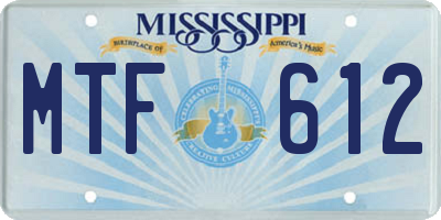 MS license plate MTF612