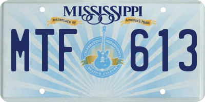 MS license plate MTF613