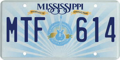MS license plate MTF614