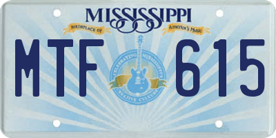 MS license plate MTF615