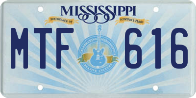 MS license plate MTF616