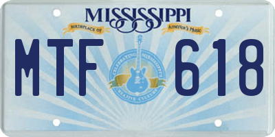 MS license plate MTF618