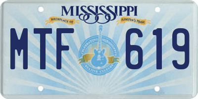 MS license plate MTF619