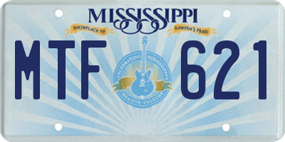 MS license plate MTF621