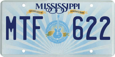 MS license plate MTF622