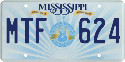 MS license plate MTF624