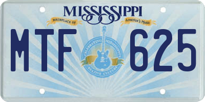 MS license plate MTF625