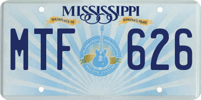 MS license plate MTF626
