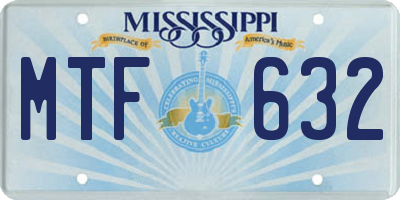 MS license plate MTF632