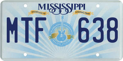 MS license plate MTF638
