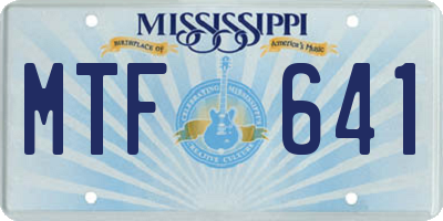 MS license plate MTF641