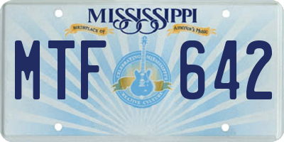 MS license plate MTF642
